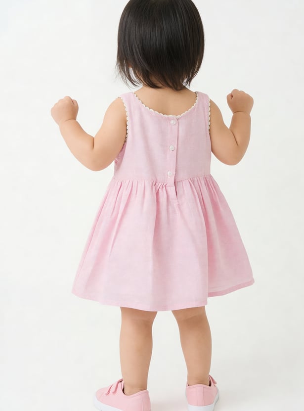 Girls Embroidered Sleeveless Dress