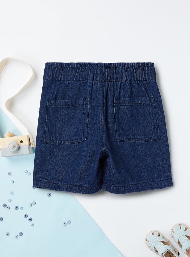 Boys Solid Denim Shorts