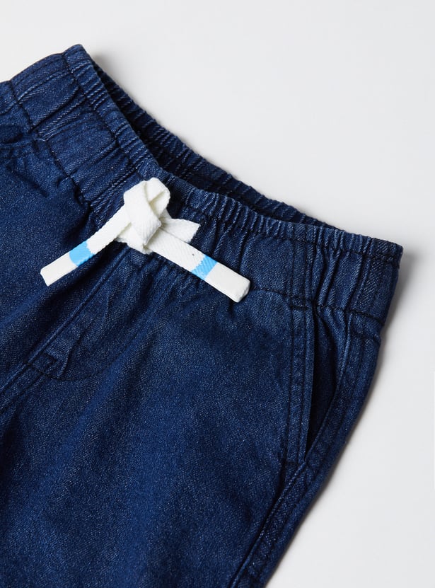 Boys Solid Denim Shorts