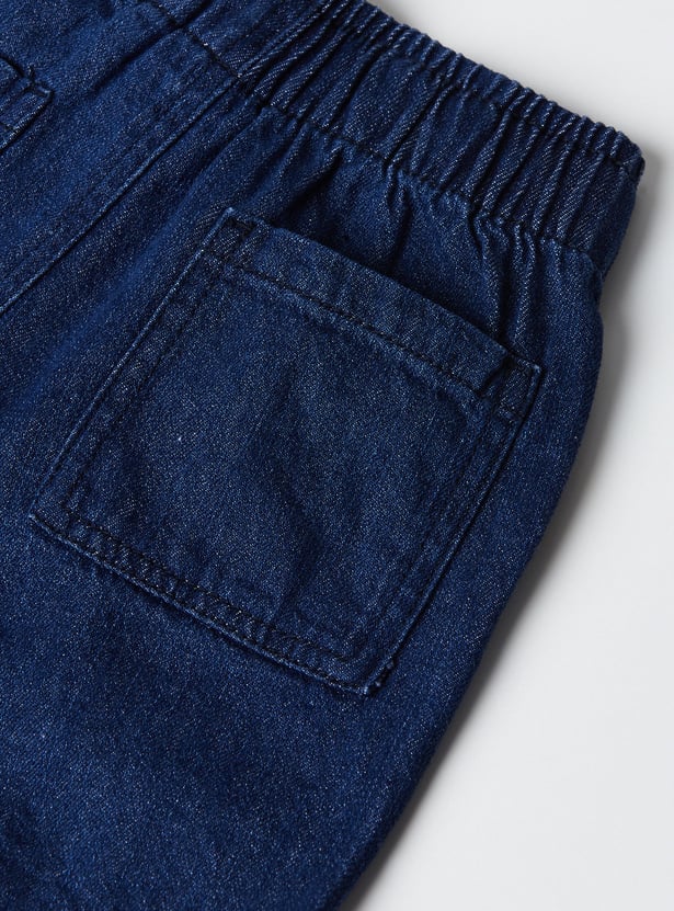 Boys Solid Denim Shorts