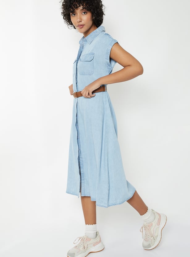 Women Solid Shirt Dress