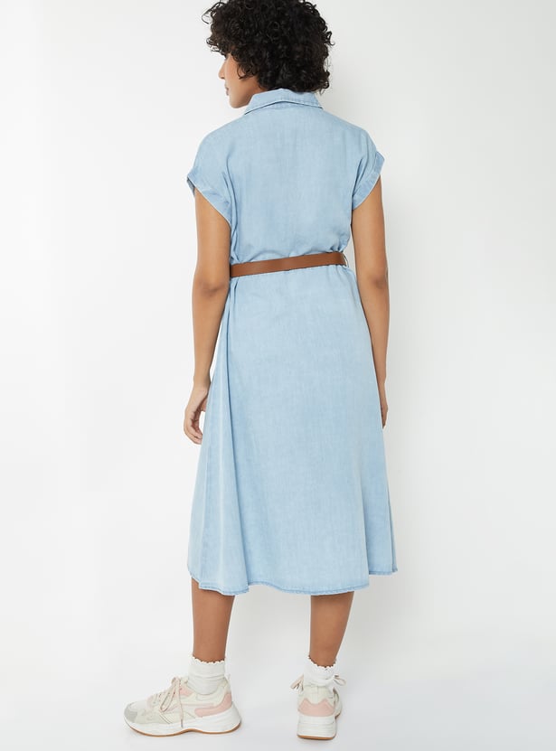 Women Solid Shirt Dress