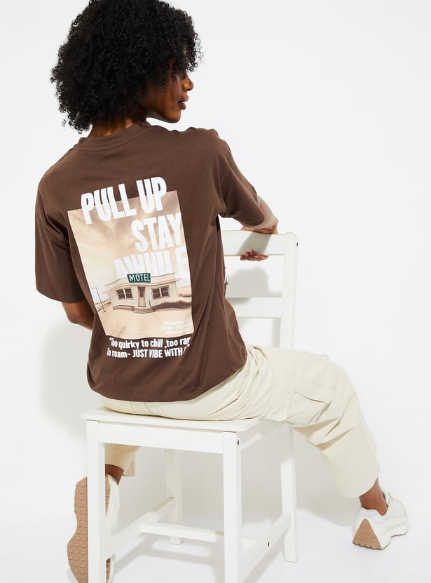 URB_N Women Oversized Back Printed T-shirt