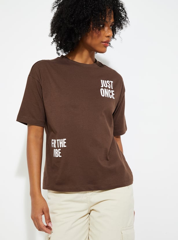 URB_N Women Oversized Back Printed T-shirt