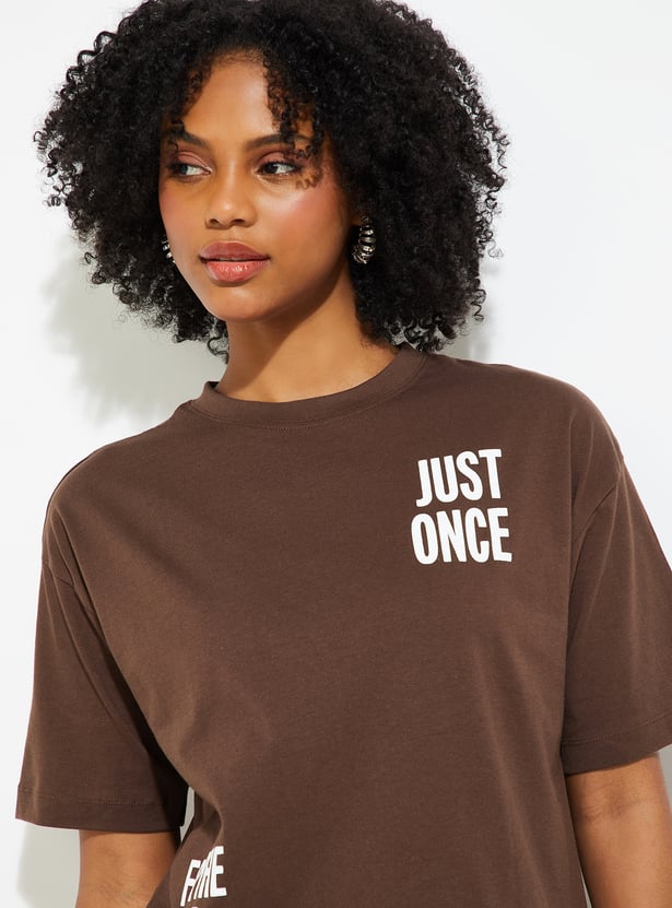 URB_N Women Oversized Back Printed T-shirt