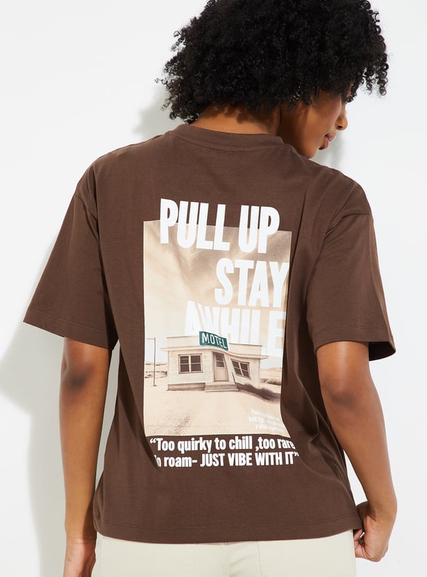 URB_N Women Oversized Back Printed T-shirt