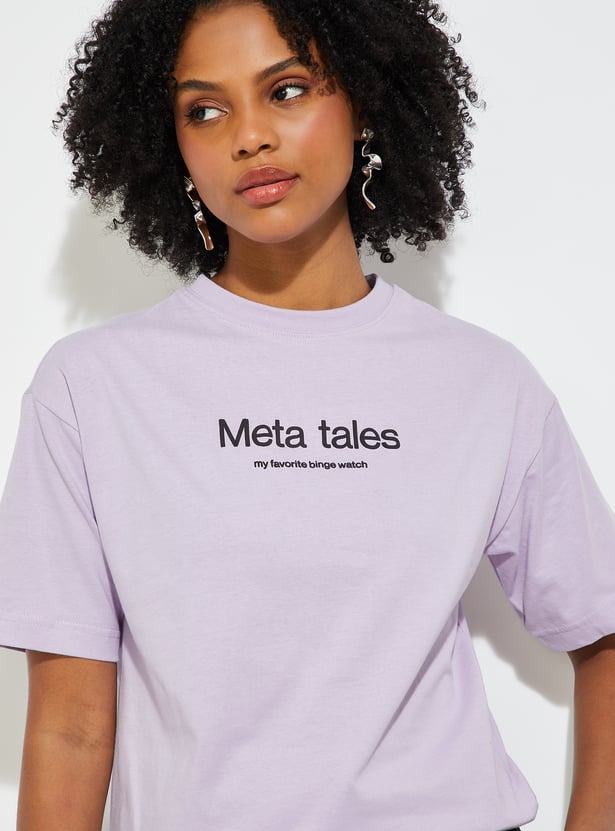 URB_N Women Back Print Oversized T-shirt