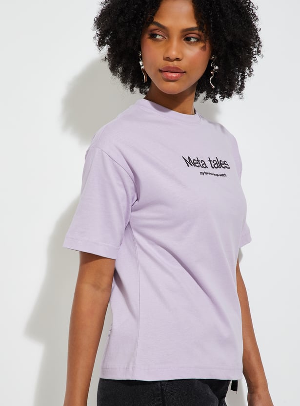 URB_N Women Back Print Oversized T-shirt