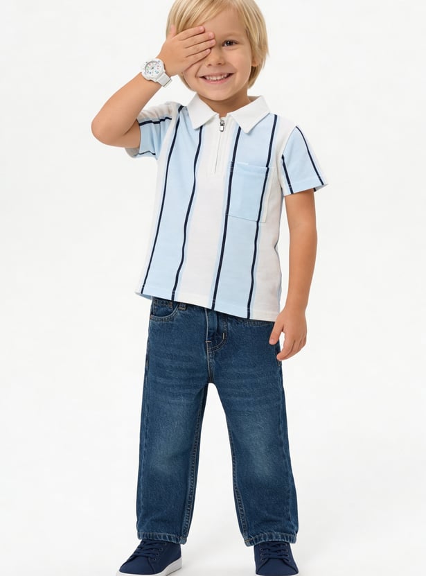 Boys Striped Polo T-shirt