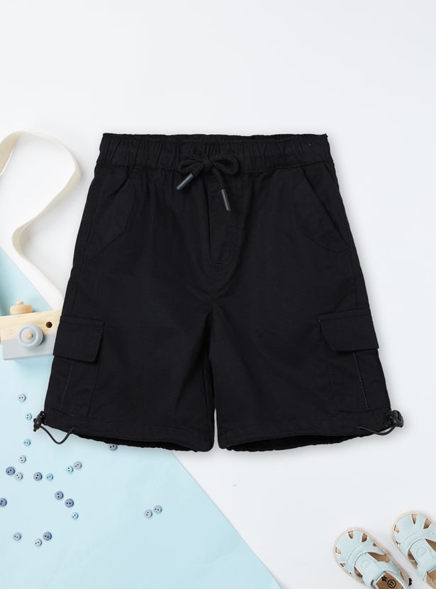 Boys Solid Cargo Shorts