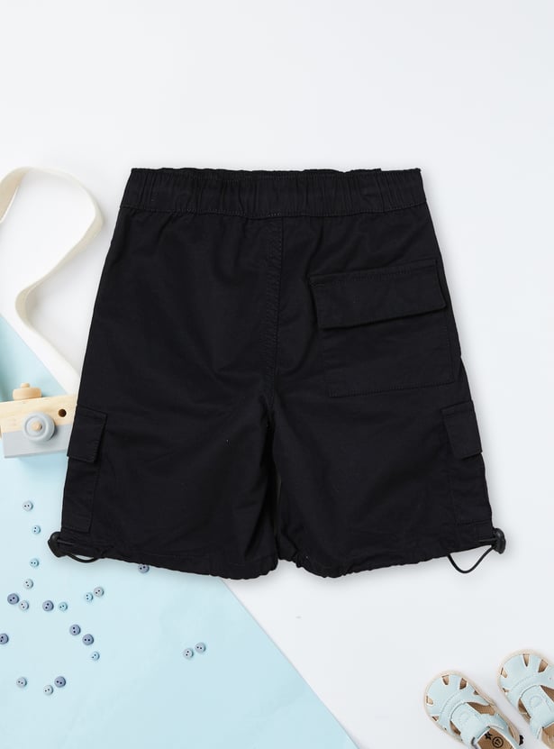 Boys Solid Cargo Shorts