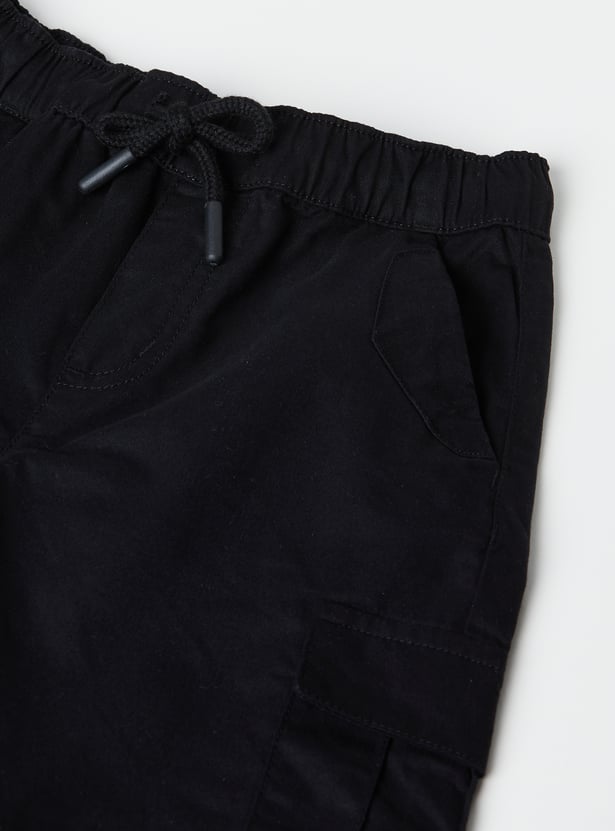 Boys Solid Cargo Shorts