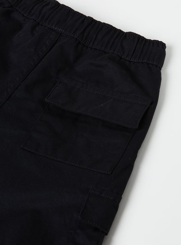 Boys Solid Cargo Shorts