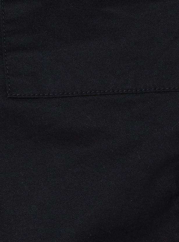 Boys Solid Cargo Shorts