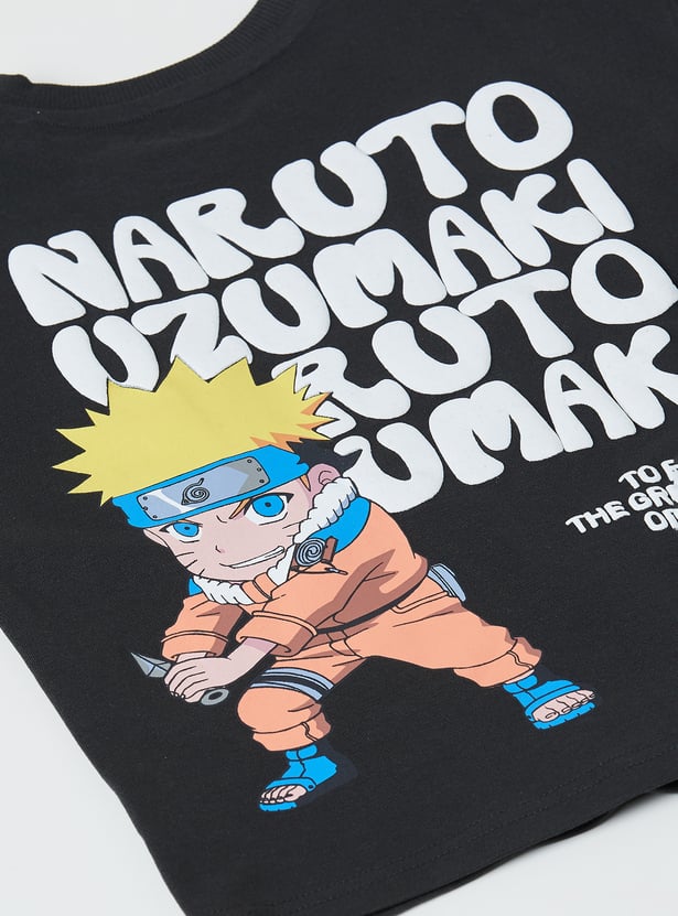 Boys Naruto Cargo Printed Shorts Set