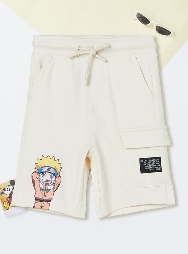 Boys Naruto Cargo Printed Shorts Set