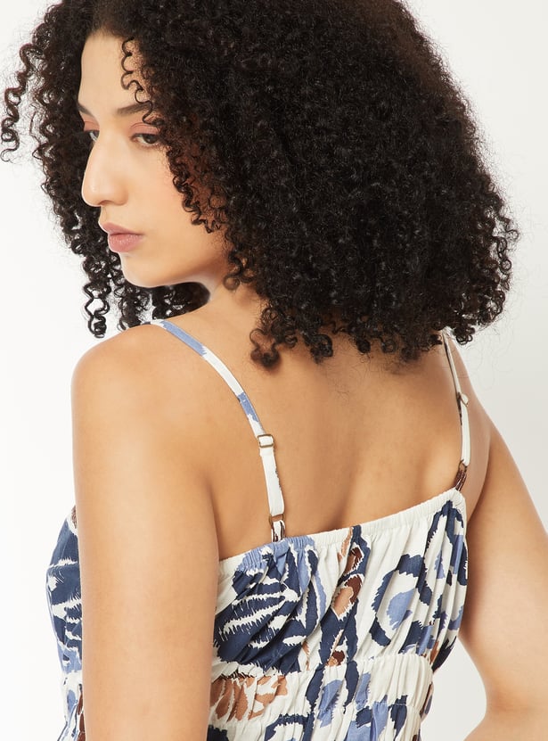 Women Printed A-line Midi Dress