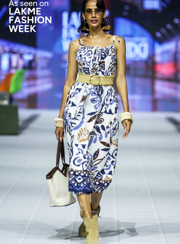 Women Printed A-line Midi Dress