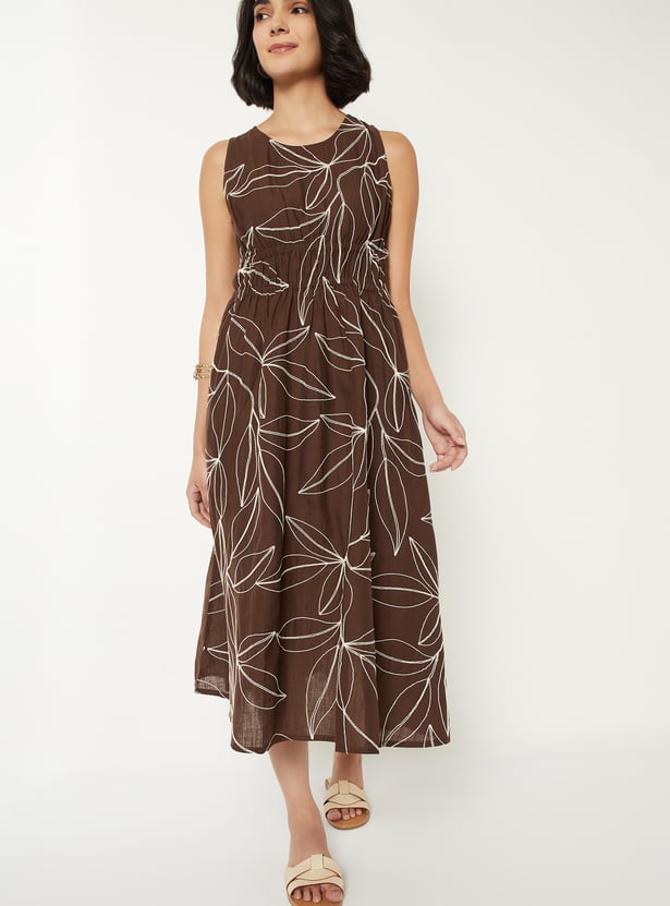 Women Embroidered Midi Dress