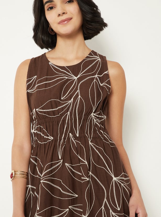 Women Embroidered Midi Dress