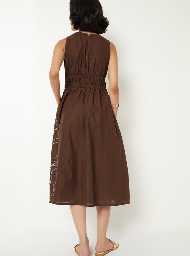 Women Embroidered Midi Dress