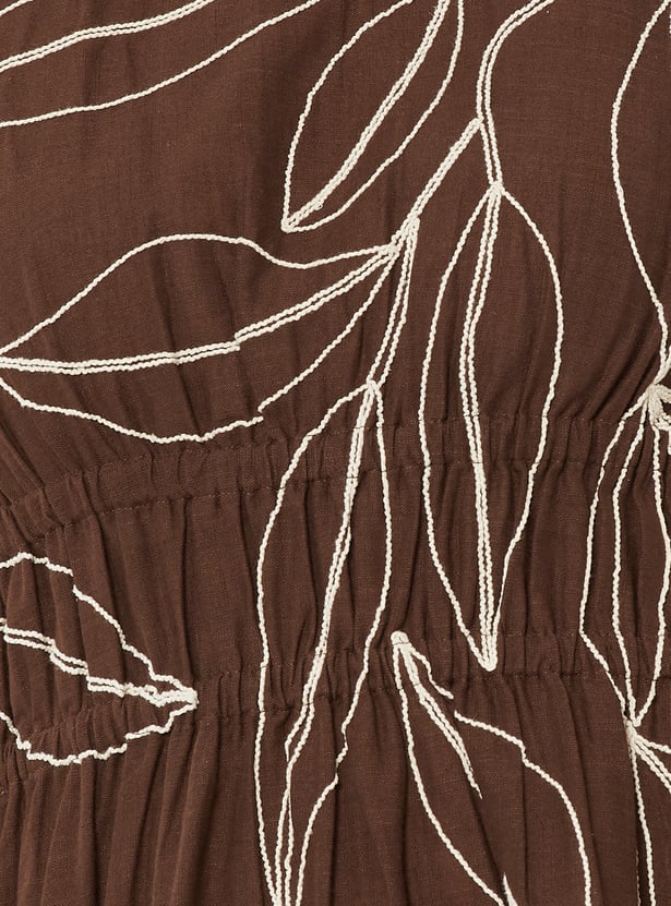 Women Embroidered Midi Dress