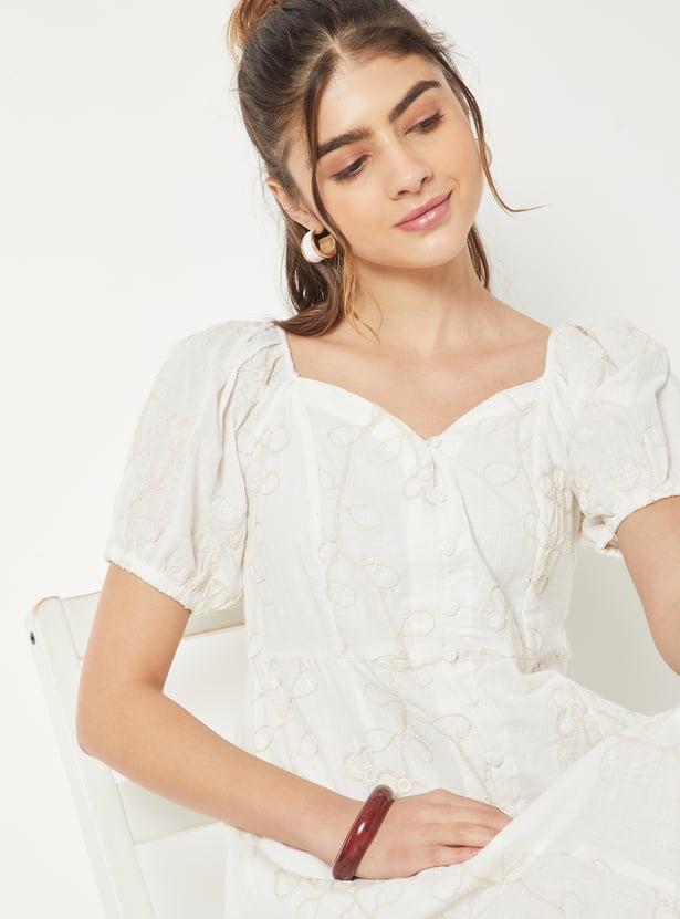 Women Embroidered Midi Dress