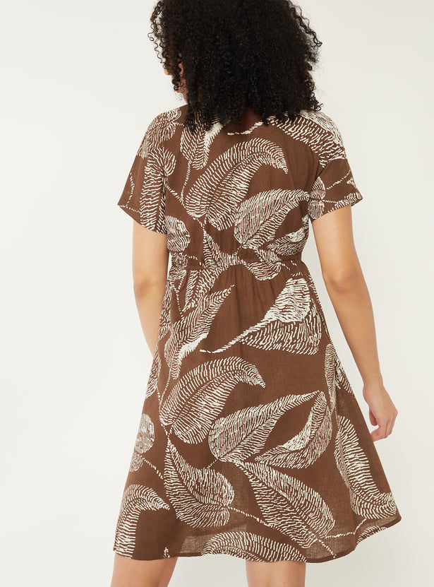 Women Printed Twist Detail Dress