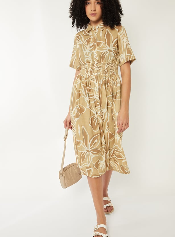 Women Printed Shirt Dress