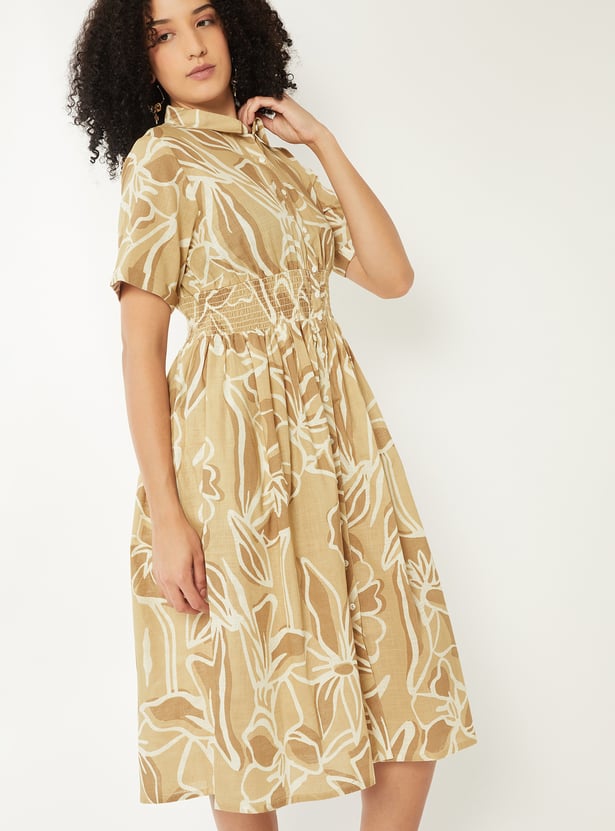 Women Printed Shirt Dress