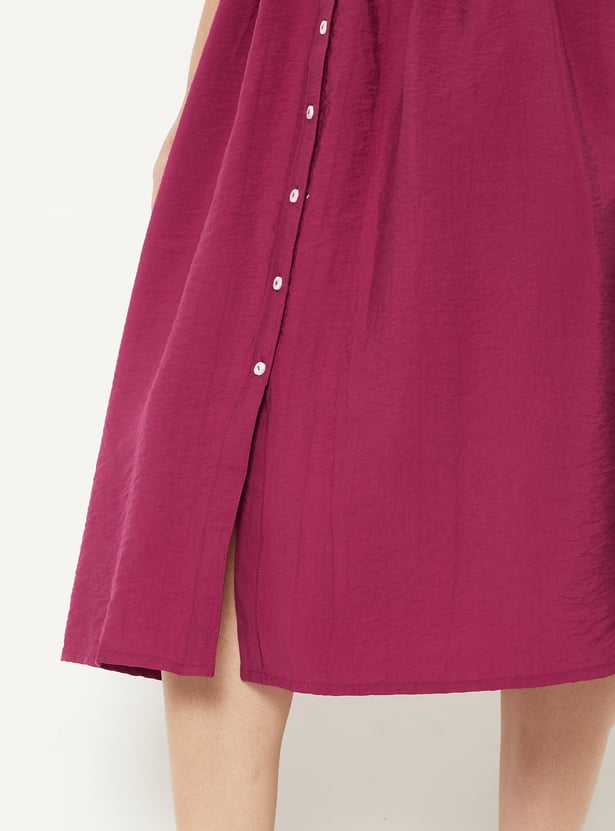 Women Solid Shirt Dress