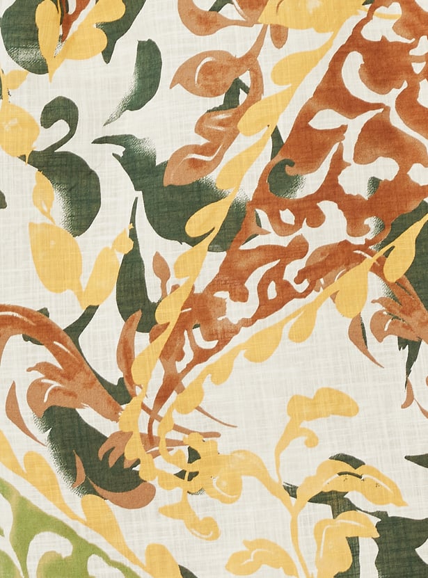 Women Printed A-line Dress with Belt