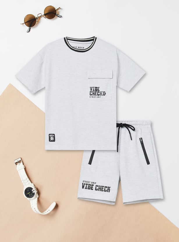 Boys Printed Shorts Set