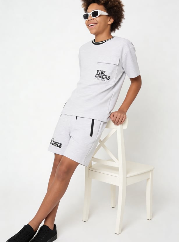 Boys Printed Shorts Set