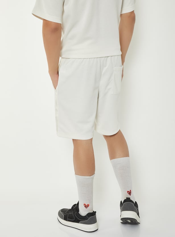 Men Striped Taping Sports Shorts