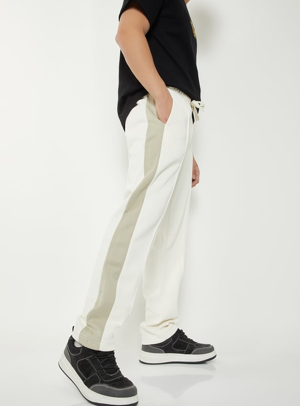 Men Contrast Panel Sports Track Pants