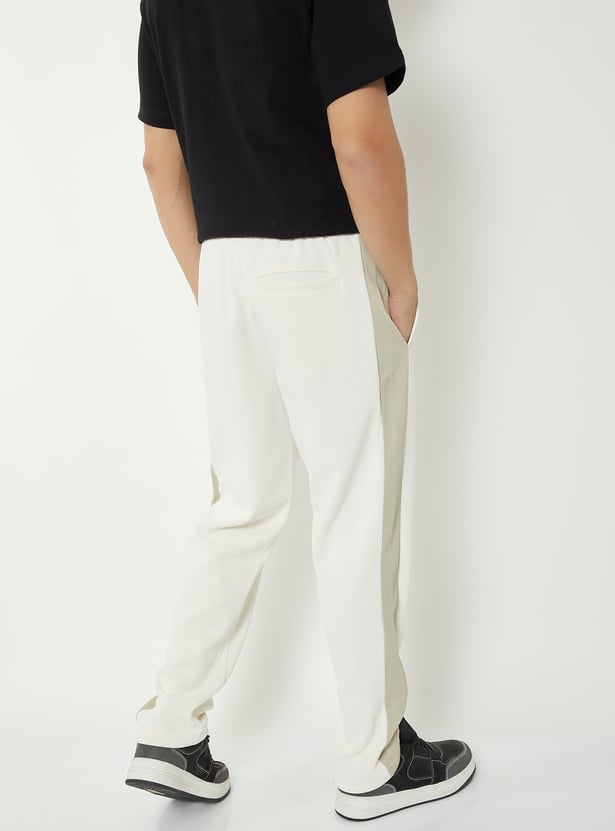 Men Contrast Panel Sports Track Pants