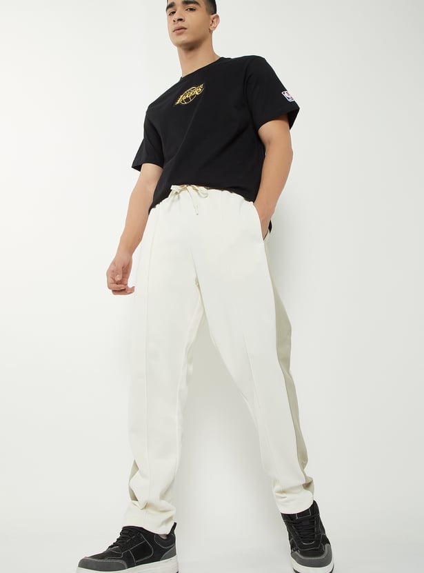 Men Contrast Panel Sports Track Pants