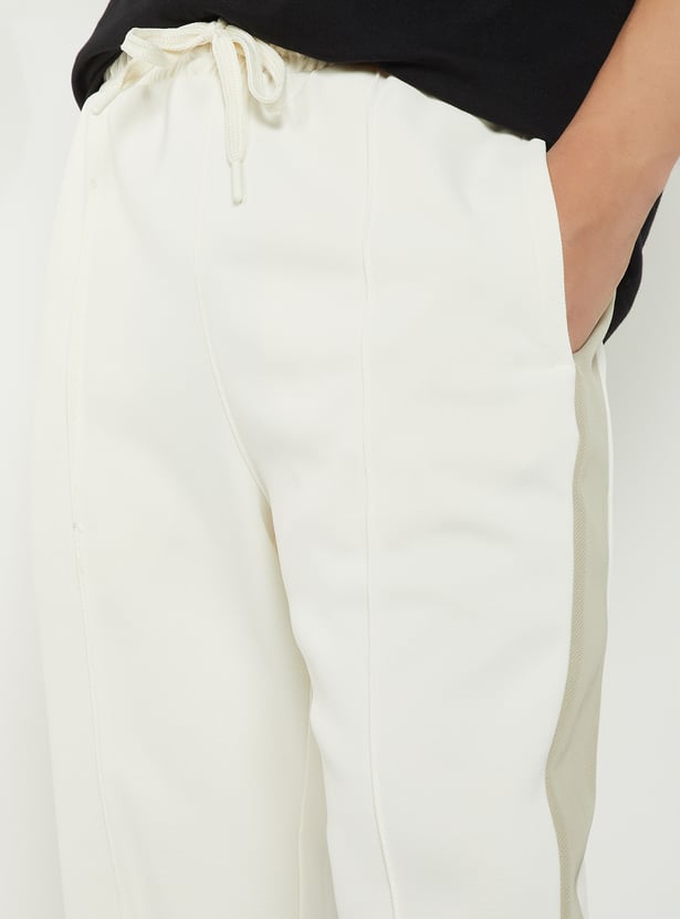 Men Contrast Panel Sports Track Pants