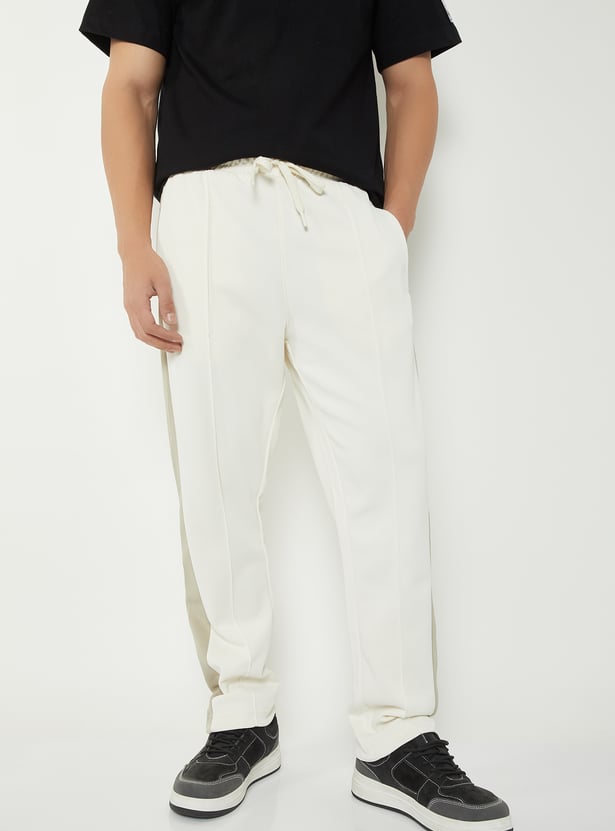 Men Contrast Panel Sports Track Pants