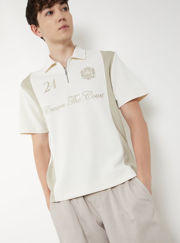 Men Embroidered Sports Polo T-shirt