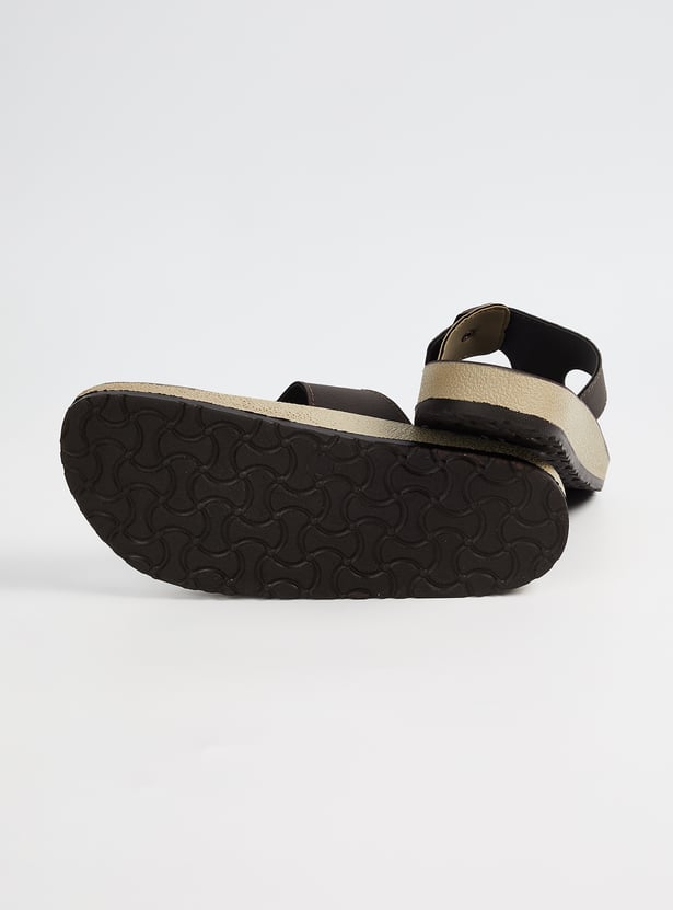 Men Colourblock T-strap Sandals