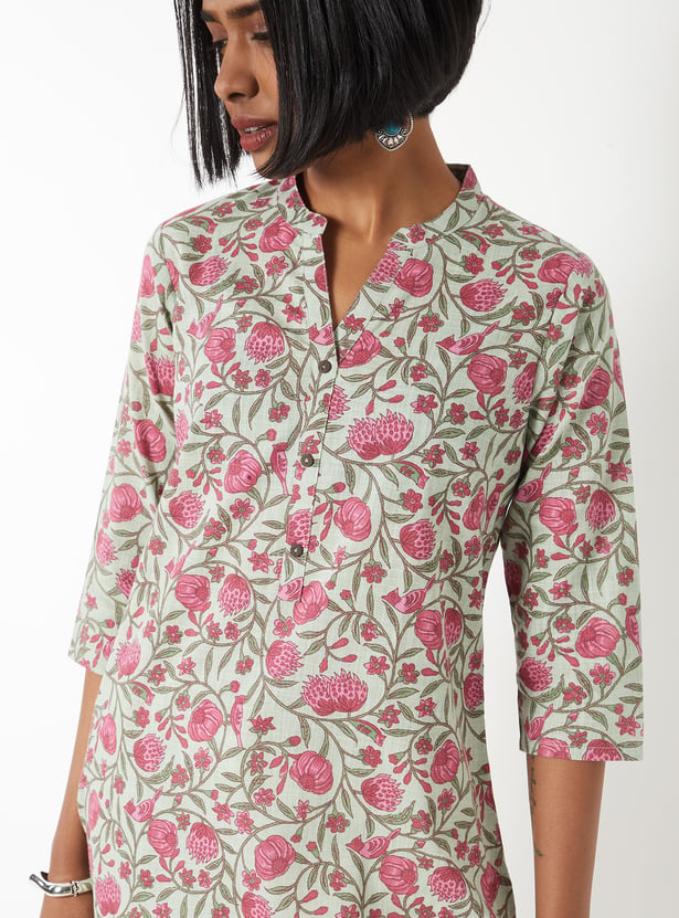 Women Floral Print Straight Kurta