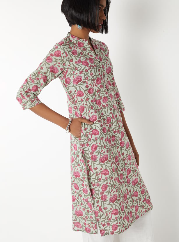 Women Floral Print Straight Kurta