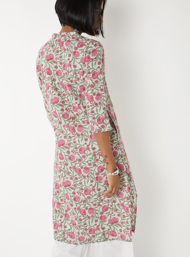 Women Floral Print Straight Kurta