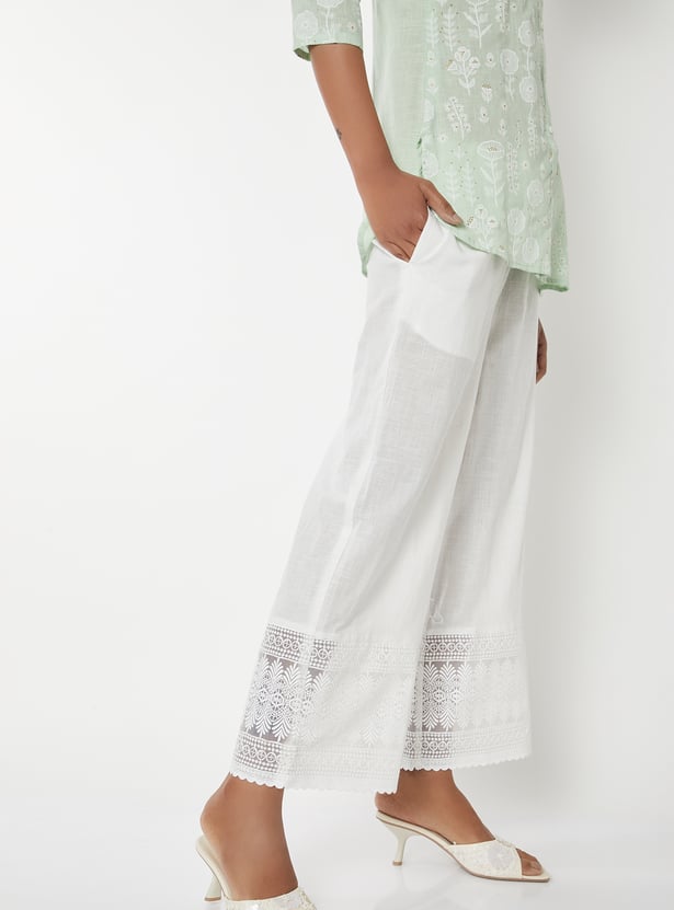 Women Embroidered Palazzos