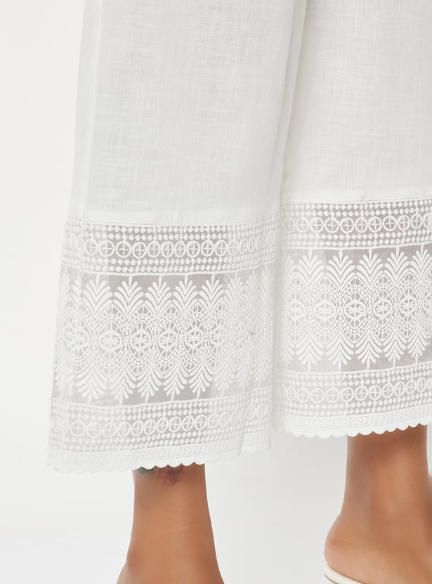 Women Embroidered Palazzos