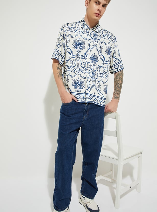 URB_N Men Printed Regular Fit Shirt