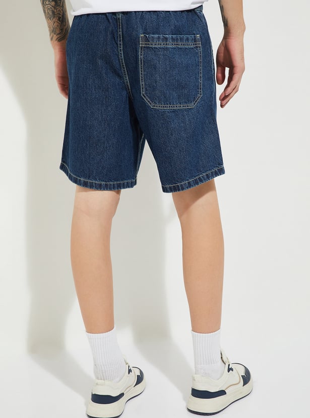 URB_N Men Washed Denim Shorts