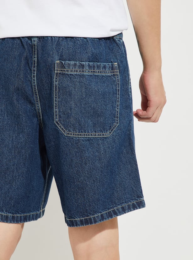 URB_N Men Washed Denim Shorts